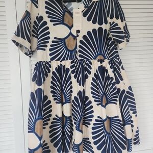 Stylish Blue and Cream Dress